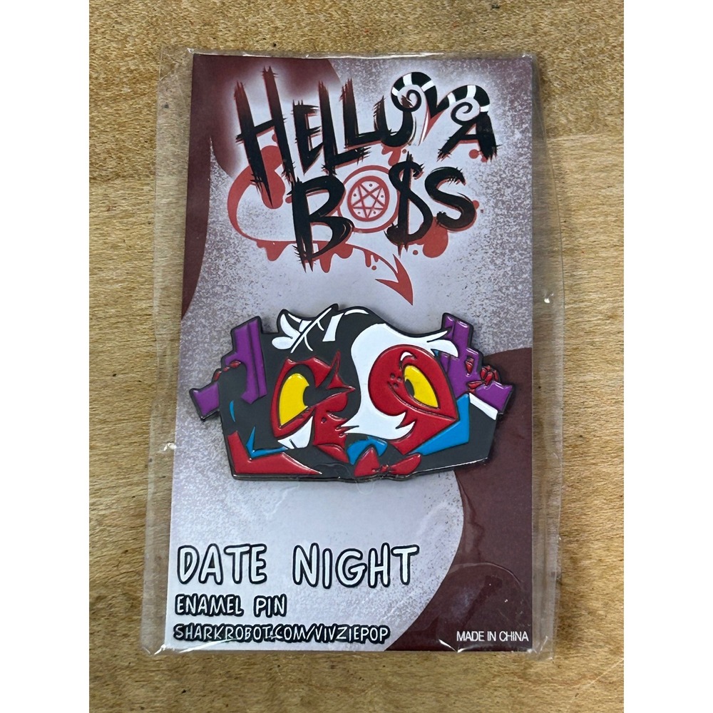 Shark Robot Enamel Pin Unisex OS Red Helluva Boss Date Night Moxxie Millie Imp
